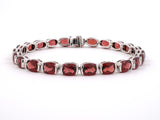 73673 - SOLD - Gold Garnet Straight Line Bracelet