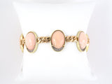 73677 - Gold Coral Diamond 6 Ornament Curb Link Bracelet