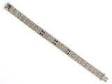 73683 - Art Deco Platinum On Gold Diamond Synthetic Sapphire Filigree Bracelet