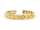 73691 - Circa 2002 Tiffany Gold Carved Leaf Flexible Bangle Bracelet
