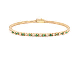 73693 - SOLD - Gold Diamond Emerald Herringbone Attachment Bracelet