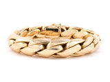 73696 - SOLD - German Gold Handmade Woven Design 3 Row Hollow Link Gents Bracelet