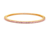 73701 - SOLD - Gold Pink Sapphire Eternity Style Bangle Bracelet