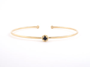 73706 - SOLD - Van Cleef & Arpels Gold Sapphire Rope Knot Design Bangle Bracelet