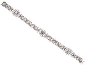 73716 - Art Deco Oscar Heyman Platinum Diamond 3 Section Bracelet