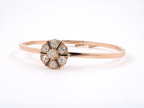 73723 - SOLD - Victorian Tiffany Platinum Gold Diamond Enamel Cluster Bangle Bracelet