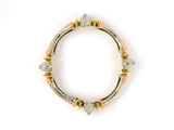 73727 - SOLD - Seidengang Laurel Collection Tri-Color Gold Diamond Carved Floral Bracelet