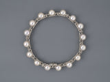 73730 - Tiffany Aria Platinum Diamond Pearl Alternating Straight Line Bracelet