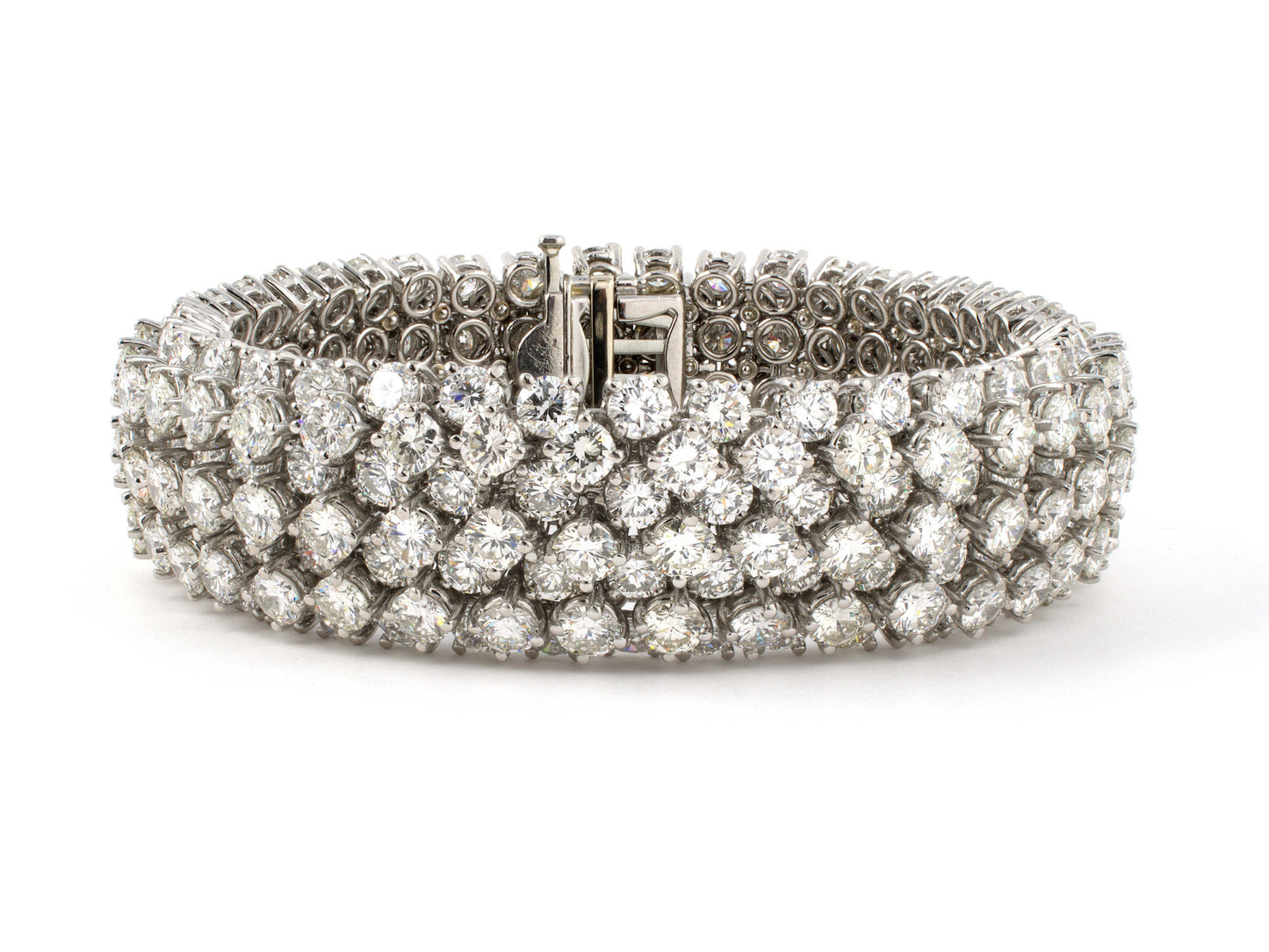 73735 - Platinum Diamond 7 Row Flexible Bracelet