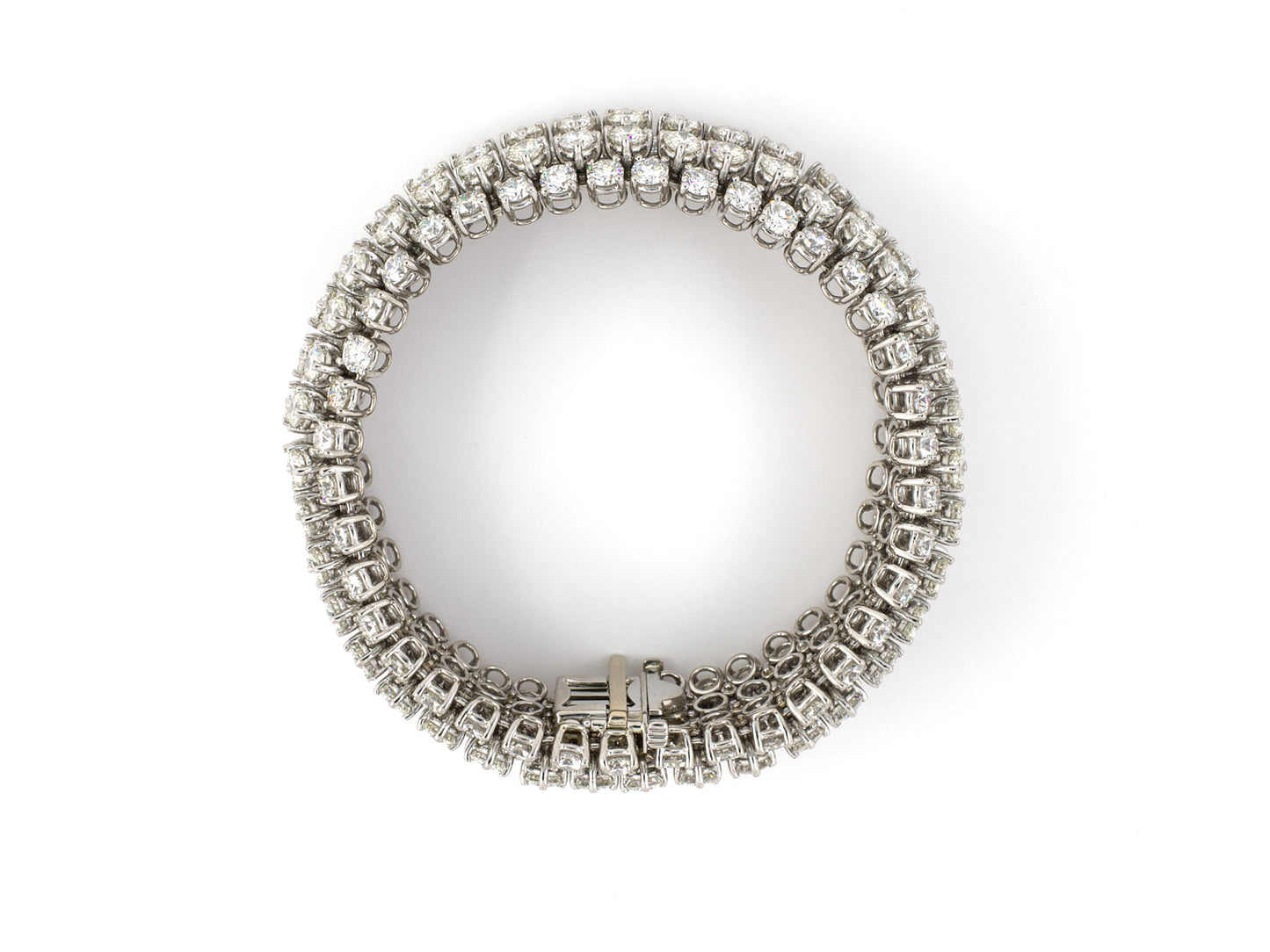 73735 - Platinum Diamond 7 Row Flexible Bracelet