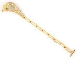 73745 - Gucci Italy Gold Diamond Panther Head Oval Link Bracelet