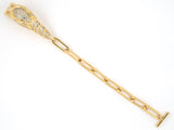 73745 - Gucci Italy Gold Diamond Panther Head Oval Link Bracelet