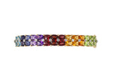 73749 - Gold Diamond Blue Topaz Iolite Amethyst Garnet Citrine Peridot Rainbow Hinged Bangle Bracelet