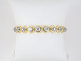 73754 - Platinum Gold Diamond Bezel Set Straight Line Tennis Bracelet