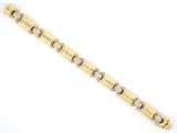 73759 - Italy Gold Diamond Corrugated Link Bracelet