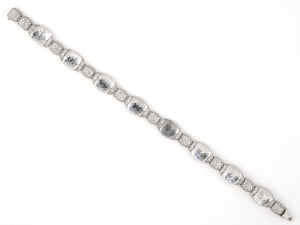 73760 - Gold Diamond Quartz Crystal Alternating Link Bracelet