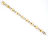 73761 - Italy Gold Pave Diamond Oval Alternating Link Bracelet