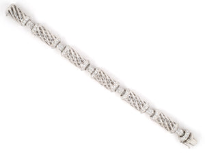 73762 - Italy Gold Diamond Open Swirl Wire Link Bracelet