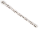 73762 - Italy Gold Diamond Open Swirl Wire Link Bracelet