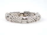 73762 - Italy Gold Diamond Open Swirl Wire Link Bracelet