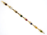 73763 - Italy Gold Oval Peridot Citrine Iolite Tourmaline Smoky Quartz Topaz Garnet Bracelet