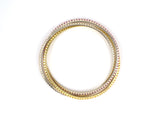 73766 - Italy Gold Diamond Yellow Sapphire Pink Sapphire Triple Rolling Bangle Bracelet