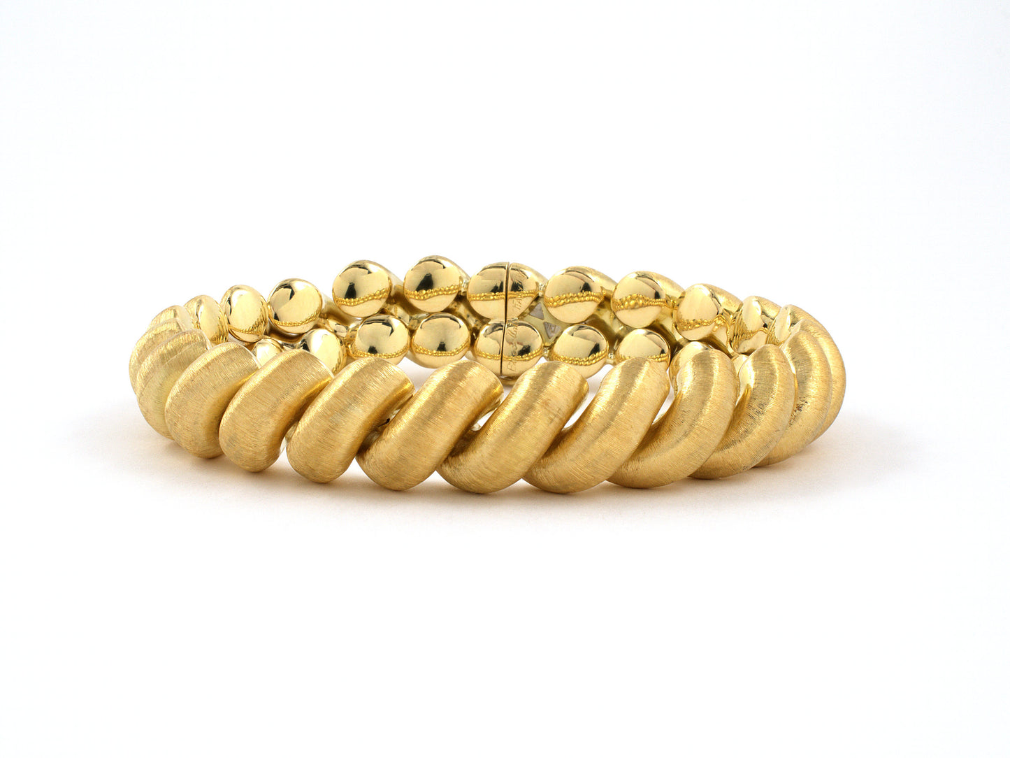 73769 - Buccellati Torchon Gold Florentined S Link Bracelet