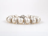 73772 - Gold Baroque South Sea Pearl Diamond Rondel Straight Line Bracelet