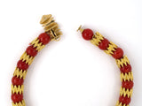 73774 - Tiffany France Gold Coral Bead Alternating Textured Rondel Bracelet