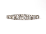 73776 - Art Deco Platinum Diamond Filigree Link Tapered Bracelet