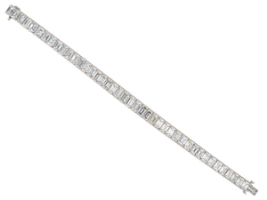 73779 - SOLD - Platinum GIA Diamond Tapered Line Bracelet