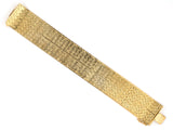 73792 - Circa 1950s Gold Etched Design Brick Link 2 Row Bracelet