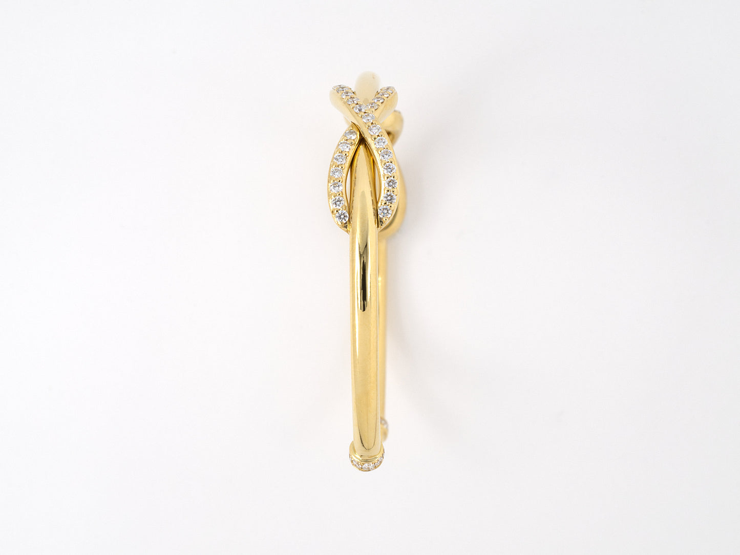 73796 - SOLD - Tiffany Infinity Italy Gold Diamond Cuff Open Bangle Bracelet