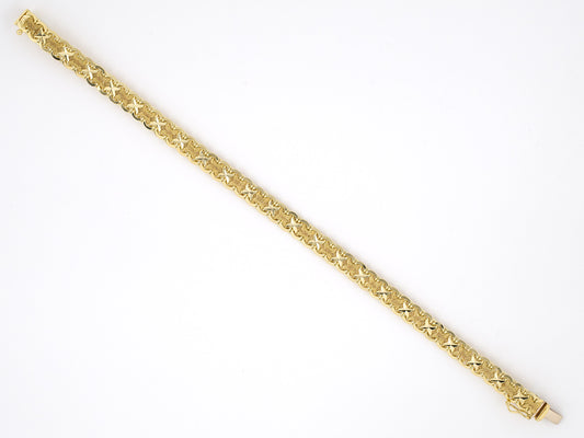 73802 - Italy Gold Textured X Link Bracelet