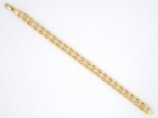 73803 - SOLD - Italy Gold Twisted Rectangle Link Bracelet