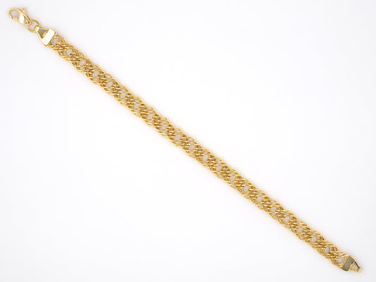 73804 - SOLD - Milor Italy Gold Twisted Woven Hollow Wire Link Bracelet