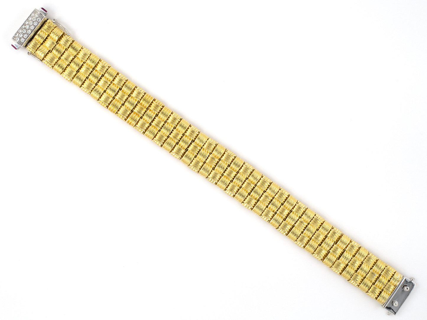 73805 - SOLD - Roberto Coin Gold Diamond Ruby Bracelet