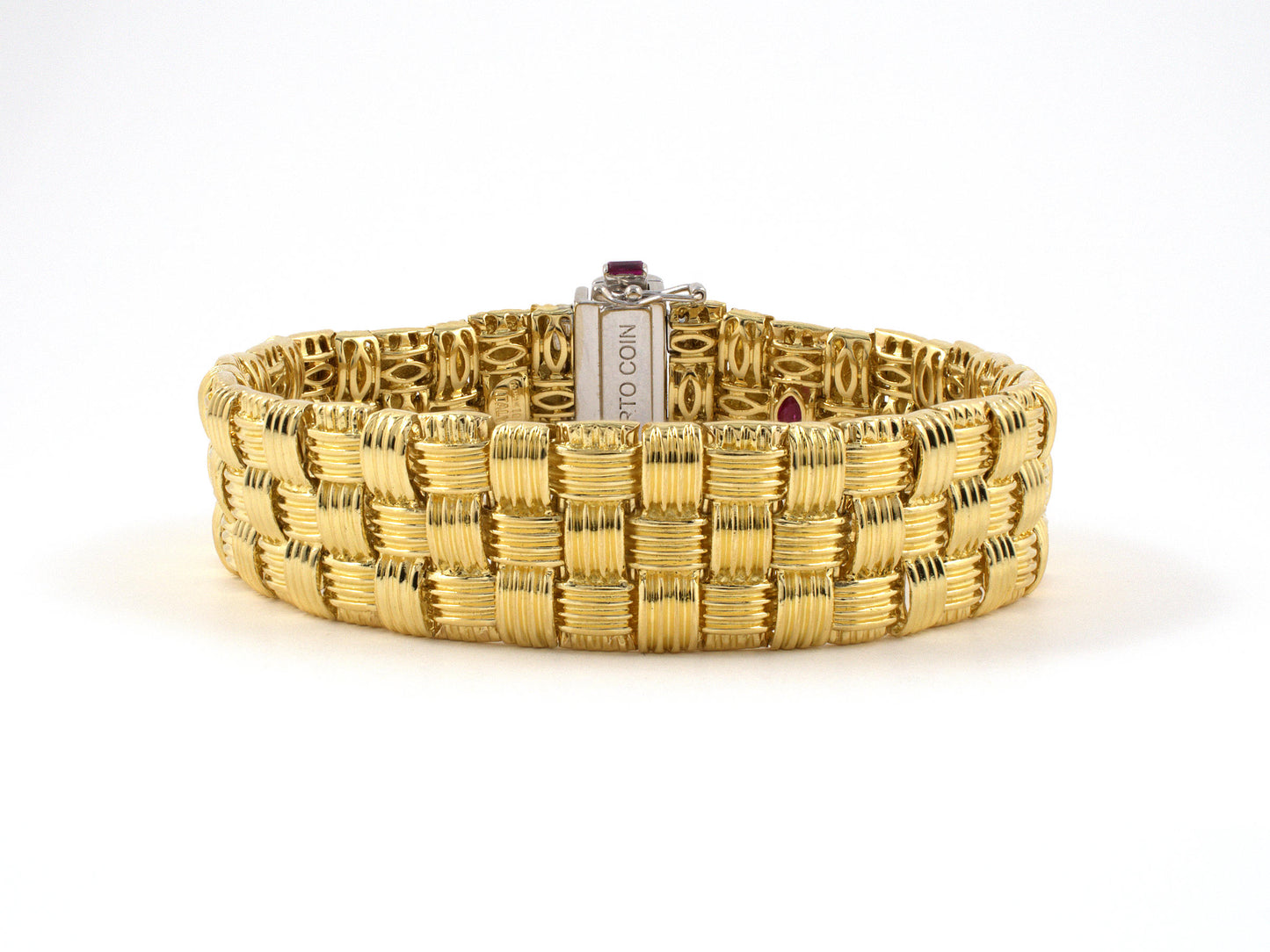 73805 - SOLD - Roberto Coin Gold Diamond Ruby Bracelet