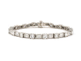 73807 - SOLD - Kwiat Sonata Platinum Diamond Alternating Round And Baguette Straight Line Tennis Bracelet