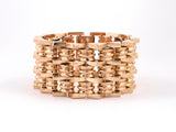 73809 - Retro Gold 3 Row Tank Style Link 3 Clasp Bracelet