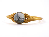 73815                - Art Nouveau English Gold Crystal Bird Bangle Bracelet