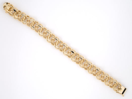 73820 - SOLD - Gold Double Spiral Curb Link Bracelet