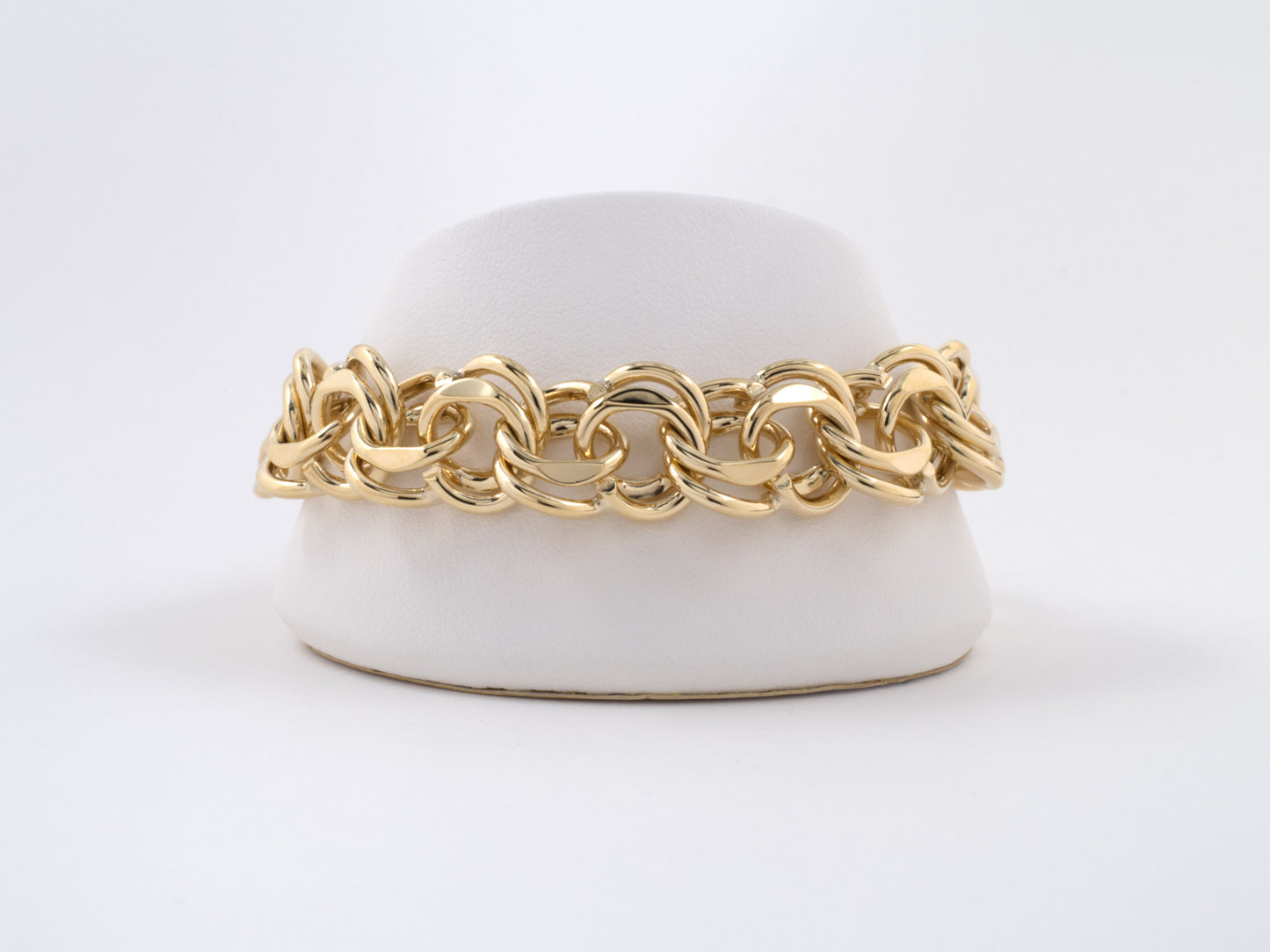73820 - SOLD - Gold Double Spiral Curb Link Bracelet