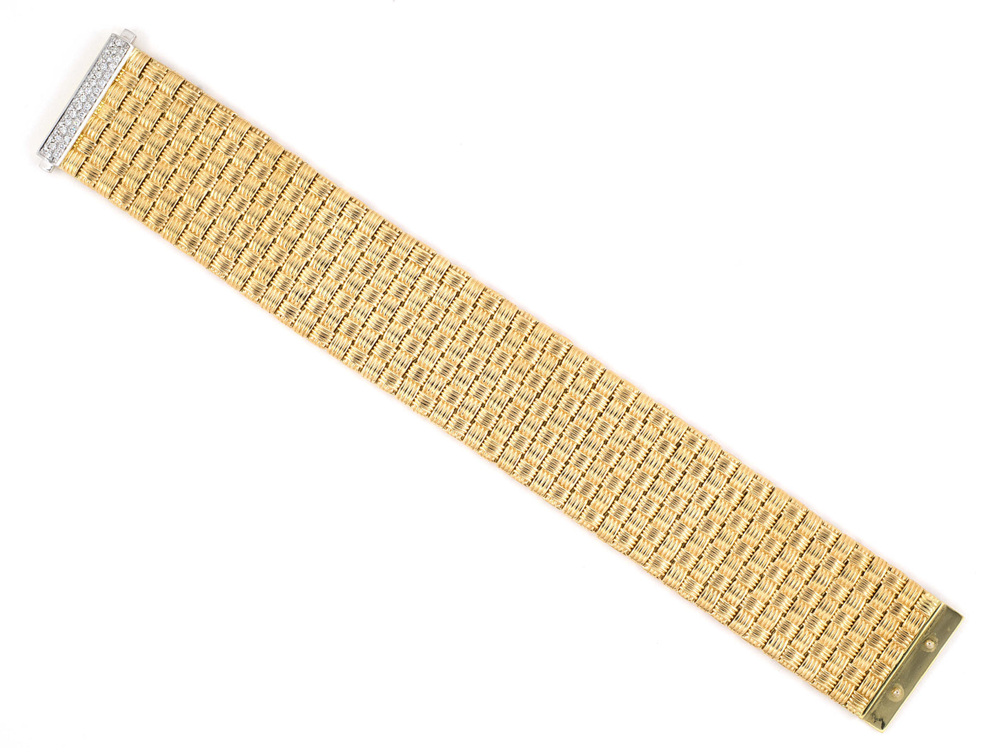 73826 - Roberto Coin Appassionata Italy Gold Diamond Weave Bracelet