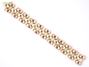 73827 - Retro Gold 3-Row Tank Bracelet