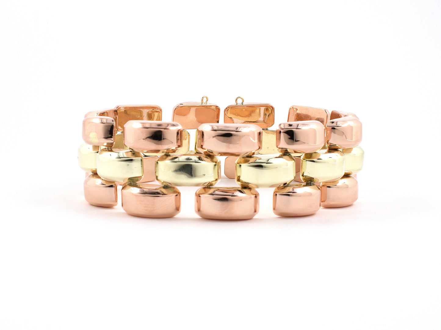 73827 - Retro Gold 3-Row Tank Bracelet