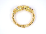 73835 - Lalaounis Greece Gold Diamond Ruby Sapphire Twin Headed Lions Bangle Bracelet