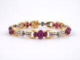 77262 - Retro Circa 1944 Oscar Heyman Gold Platinum Ruby Diamond Link Bracelet