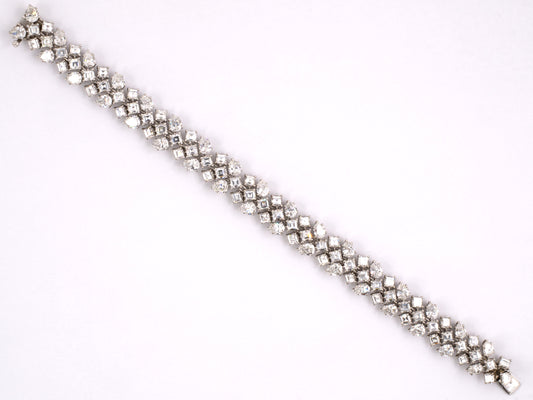 77306 - Circa 1970 Platinum Diamond Flexible Wire Bracelet