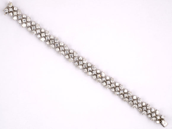 77306 - Circa 1970 Platinum Diamond Flexible Wire Bracelet